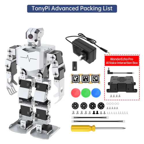 Hiwonder Tonypi Robot Humanoïde à Vision Intelligente AI Alimenté par Raspberry Pi 4B 4GB (Kit Avancé) Hiwonder TonyPi AI Humanoid Robot Powered by Raspberry Pi 4B with Multimodal Model Integration, AI Vision, and Voice Interaction (Advanced Kit with Raspberry Pi 4B 4GB)