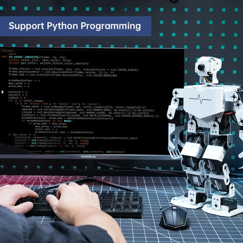 Hiwonder Tonypi Robot Humanoïde à Vision Intelligente AI Alimenté par Raspberry Pi 4B 4GB (Kit Avancé) Hiwonder TonyPi AI Humanoid Robot Powered by Raspberry Pi 4B with Multimodal Model Integration, AI Vision, and Voice Interaction (Advanced Kit with Raspberry Pi 4B 4GB)