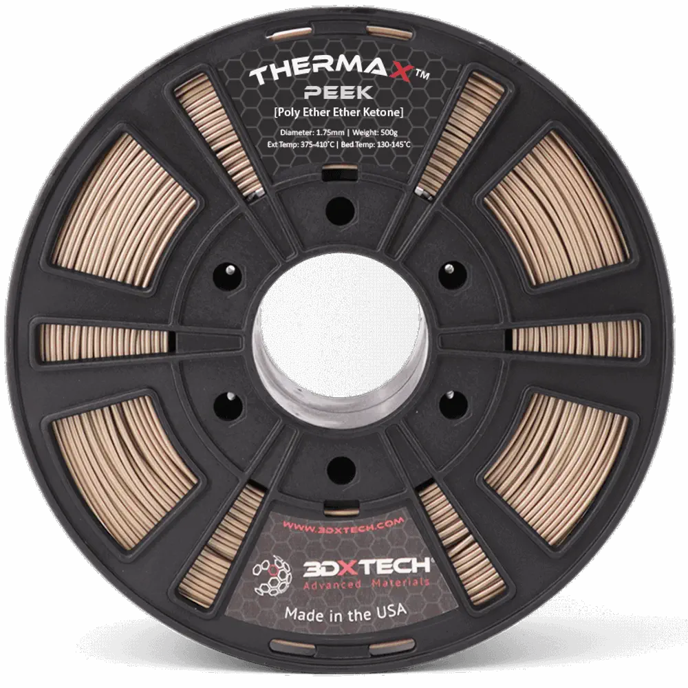 3DXTech ThermaX PEEK 3D Printer Filament, 1.75mm, Natural, 0.5 kg