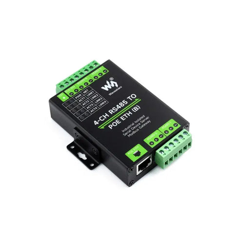 Waveshare Serveur Série Ethernet 4 Canaux RS485 vers RJ45 avec Port Ethernet PoE Waveshare 4-Channel RS485 to RJ45 Ethernet Serial Server w/ PoE Ethernet Port