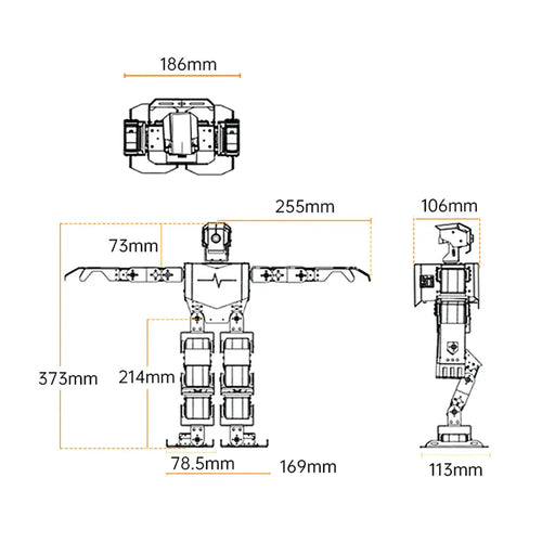 Hiwonder Tonypi Robot Humanoïde à Vision Intelligente AI Alimenté par Raspberry Pi 4B 4GB (Kit Avancé) Hiwonder TonyPi AI Humanoid Robot Powered by Raspberry Pi 4B with Multimodal Model Integration, AI Vision, and Voice Interaction (Advanced Kit with Raspberry Pi 4B 4GB)