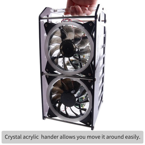 52Pi 8-Layer Acrylic Cluster Case w/ RGB LED & Cooling Fan for RPi, Jetson Nano (Clear) 52Pi 8-Layer Acrylic Cluster Case w/ RGB LED & Cooling Fan for RPi, Jetson Nano (Clear)