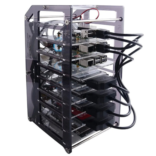 52Pi 8-Layer Acrylic Cluster Case w/ RGB LED & Cooling Fan for RPi, Jetson Nano (Clear) 52Pi 8-Layer Acrylic Cluster Case w/ RGB LED & Cooling Fan for RPi, Jetson Nano (Clear)