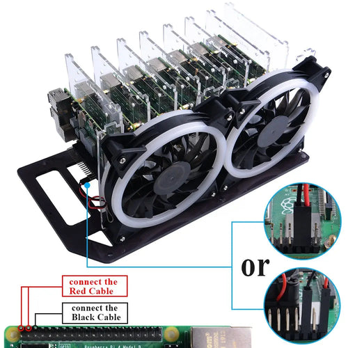 52Pi 8-Layer Acrylic Cluster Case w/ RGB LED & Cooling Fan for RPi, Jetson Nano (Clear) 52Pi 8-Layer Acrylic Cluster Case w/ RGB LED & Cooling Fan for RPi, Jetson Nano (Clear)
