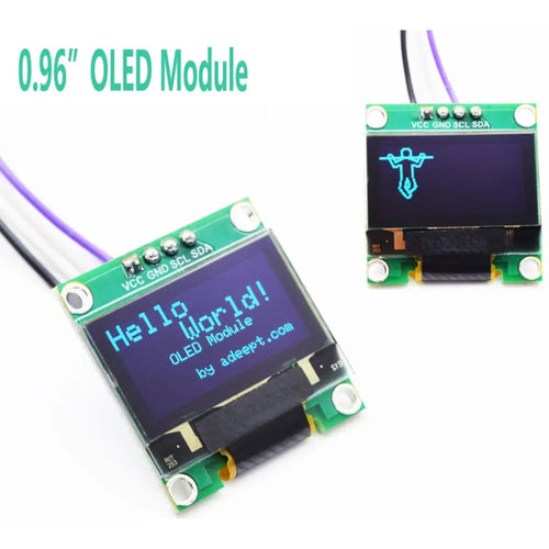 Module OLED Adeept 0.96in 128x64 SSD1306 I2C Écran auto-lumineux série (4 pcs) Adeept 0.96in OLED Module 128x64 SSD1306 I2C Serial Self-Luminous Display (4x)