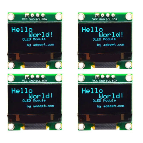 Module OLED Adeept 0.96in 128x64 SSD1306 I2C Écran auto-lumineux série (4 pcs) Adeept 0.96in OLED Module 128x64 SSD1306 I2C Serial Self-Luminous Display (4x)