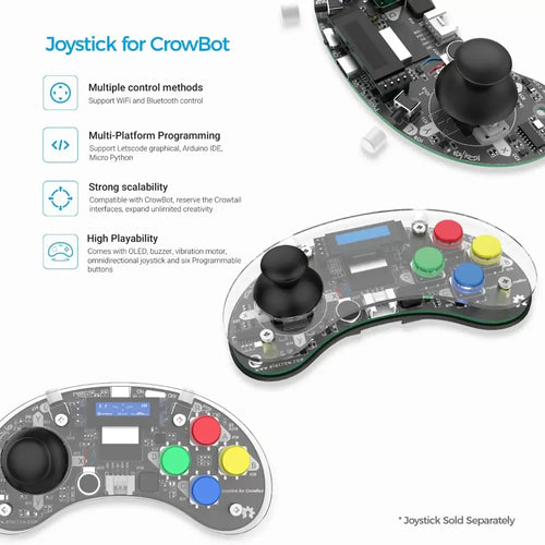 CrowBot BOLT-Kit de voiture robot intelligente programmable open source avec joystick CrowBot BOLT-Open Source Programmable Smart Robot Car Kit w/ Joystick