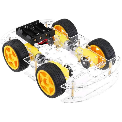 Kit de châssis intelligent de voiture de robot à monter soi-même avec encodeur de vitesse 4W 2 couches pour Arduino, RPi DIY Robot Car Smart Chassis Kit w/ Speed Encoder 4W 2-Layer for Arduino, RPi