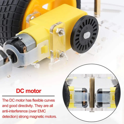 Kit de châssis intelligent de voiture de robot à monter soi-même avec encodeur de vitesse 4W 2 couches pour Arduino, RPi DIY Robot Car Smart Chassis Kit w/ Speed Encoder 4W 2-Layer for Arduino, RPi