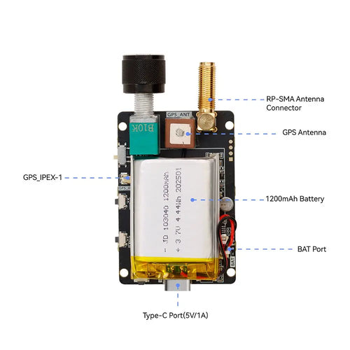 Elecrow ThinkNode M1 Transceiver LoRa Meshtastic Écran EPD 1.54 Elecrow ThinkNode M1 LoRa Meshtastic Transceiver 1.54" EPD Screen GPS nRF52840 w/o Case 915 MHz
