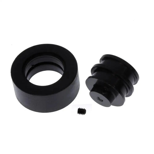 Grande roue en caoutchouc avec moyeu, diamètre 28 mm, trou d'arbre de 2 mm, noir Large Rubber Wheel w/ Hub 28mm Diameter 2mm Shaft Hole Black