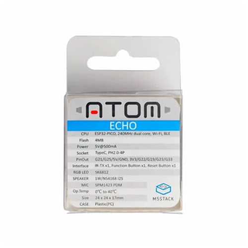 M5Stack ATOM Echo Smart Speaker Dev Kit M5Stack ATOM Echo Smart Speaker Dev Kit