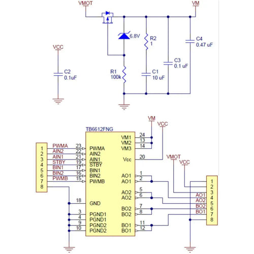 Contrôleur de Deux Moteurs DC à 1A, 4.5V-13.5V Pololu - TB6612FNG Pololu Dual DC Motor Driver 1A, 4.5V-13.5V- TB6612FNG