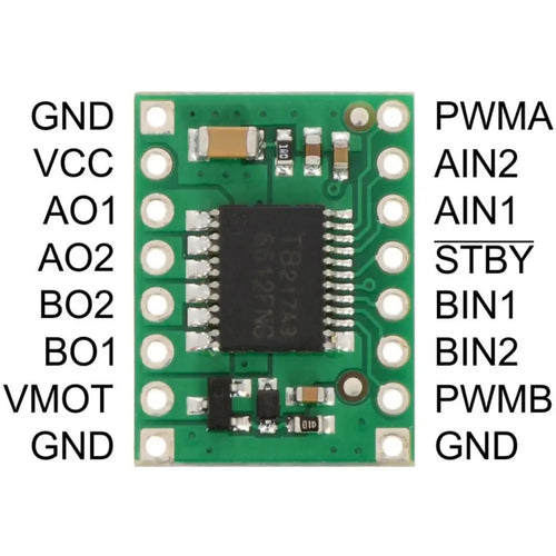 Contrôleur de Deux Moteurs DC à 1A, 4.5V-13.5V Pololu - TB6612FNG Pololu Dual DC Motor Driver 1A, 4.5V-13.5V- TB6612FNG