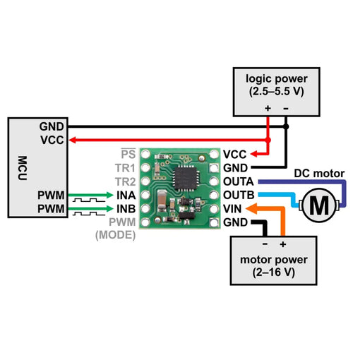 Pololu BD65496MUV Single Brushed DC Motor Driver Carrier Pololu BD65496MUV Single Brushed DC Motor Driver Carrier