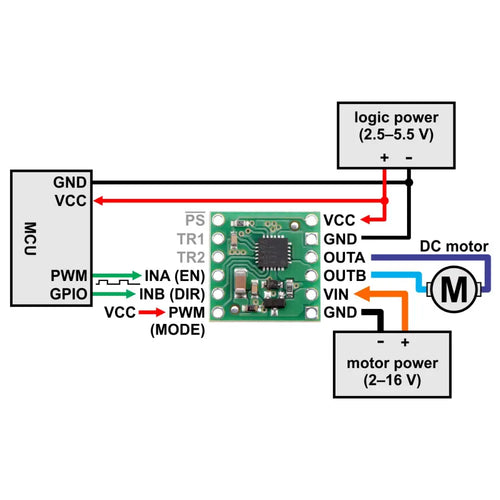 Pololu BD65496MUV Single Brushed DC Motor Driver Carrier Pololu BD65496MUV Single Brushed DC Motor Driver Carrier