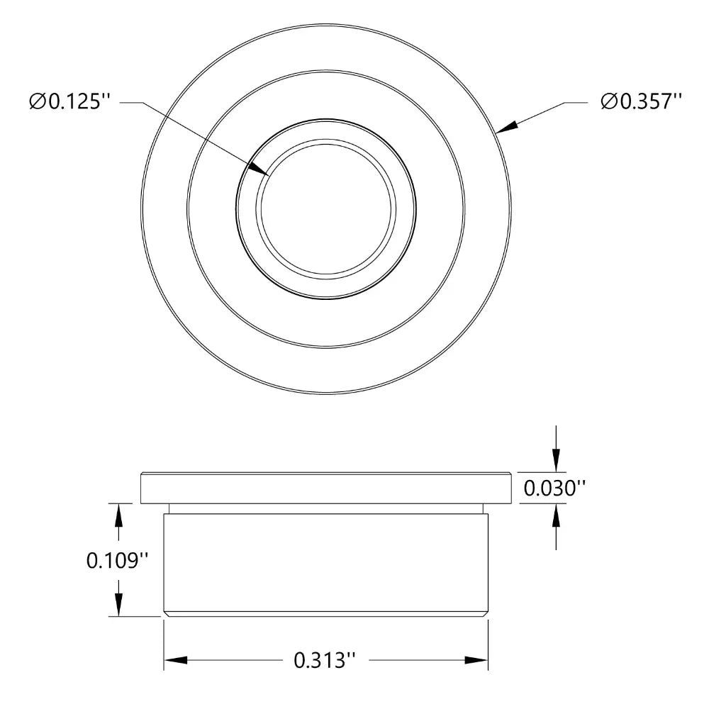 ServoCity 1/8" ID Flanged Ball Bearing (5/16" OD, 9/64" Thickness) 2