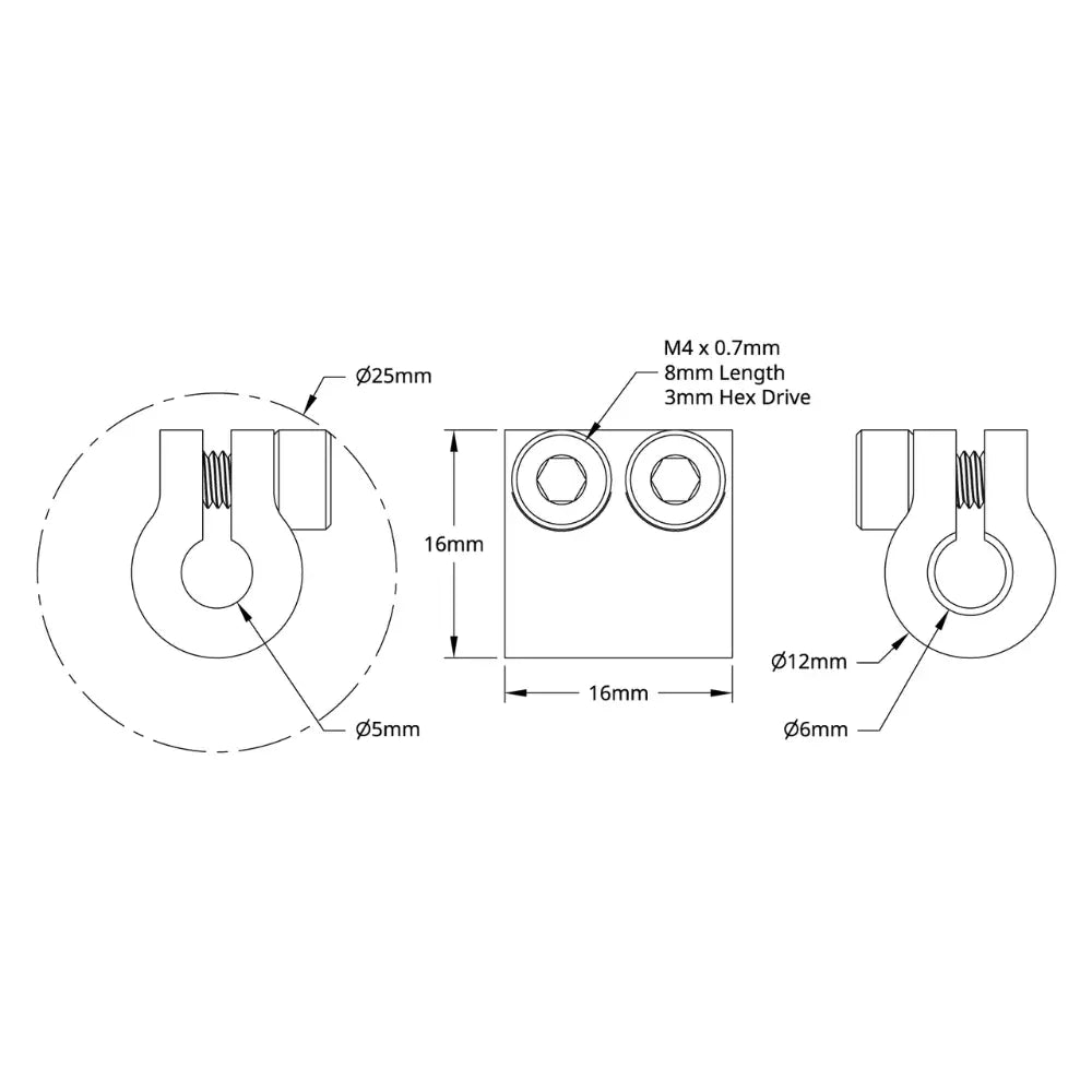 ServoCity 4000 Series Clamping Shaft Coupler (5mm Round Bore to 6mm