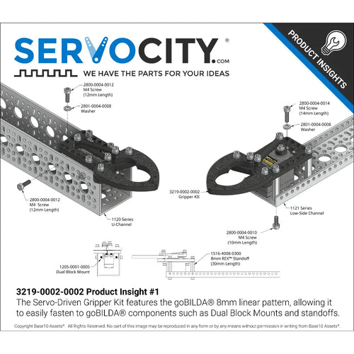 ServoCity Servo-Driven Gripper Kit (Servo Included) ServoCity Servo-Driven Gripper Kit (Servo Included)