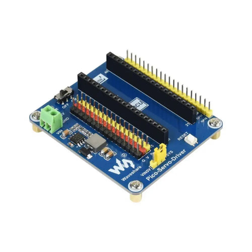 Module de Servodriver Waveshare pour Raspberry Pi Pico, 16 Canaux, Résolution 16 bits Waveshare Servo Driver Module for RPi Pico, 16CH, 16-bit Resolution