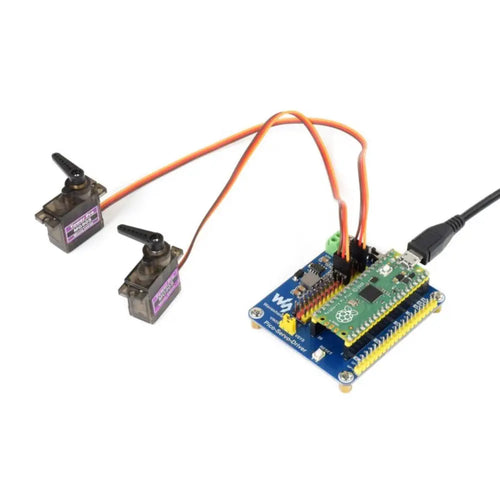 Module de Servodriver Waveshare pour Raspberry Pi Pico, 16 Canaux, Résolution 16 bits Waveshare Servo Driver Module for RPi Pico, 16CH, 16-bit Resolution