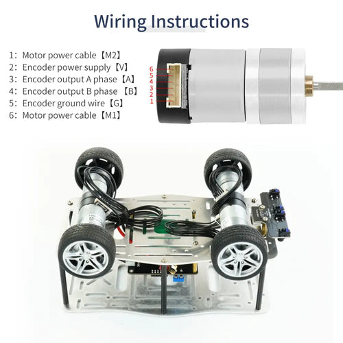 1PCS 310 DC Gear Motor with Encoder (Reduction ratio 1:20)--Motor+Bracket+Tire