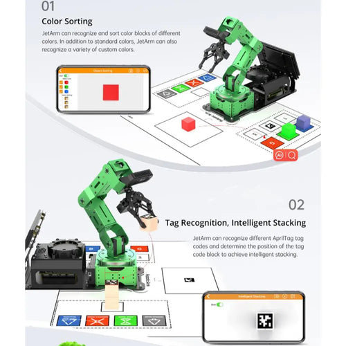 JetArm JETSON NANO Robot Arm ROS Open Source Vision Recognition Program Robot (Starter Kit, Monocular Camera)