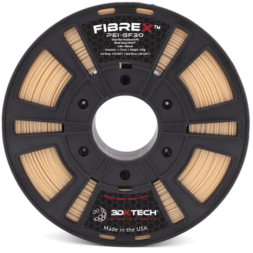 3DXTech FibreXT PEI+GF30 Glass Fiber ULTEM Filament - 1.75mm 0.25kg Natural