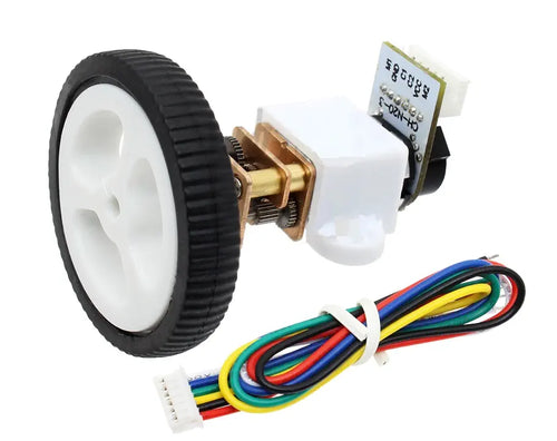 12mm 6V Micro Metal Gearmotor w/ Encoder &amp; 34mm Wheel Kits for Smart Robot DIY