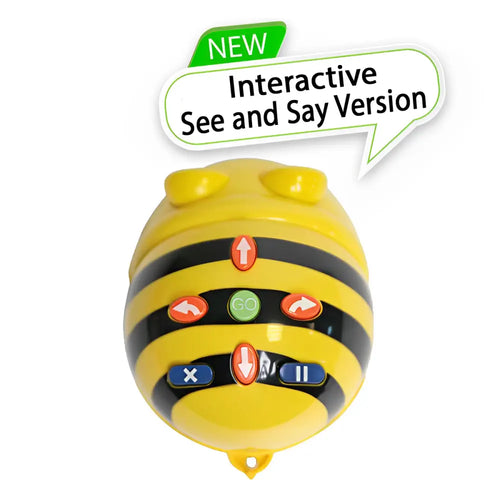 TTS 6 Bee-Bot Programmable Robots with Docking Station, Wooden Tunnels &amp; FREE 10-pcs Clip on Shells White - STEM Learning Coding Robotics for Kids Age 3+