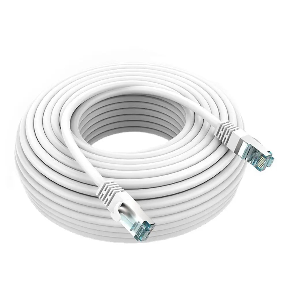 CAT6e Ethernet Cable with metal head (10m White) - RobotShop