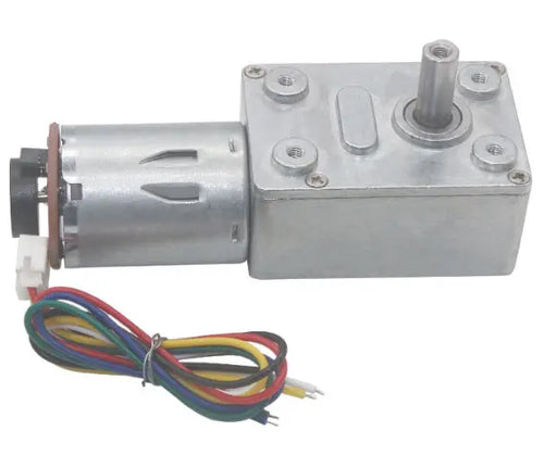 High Torque DC Worm Gear Motor w/ Encoder - 6V, 18RPM