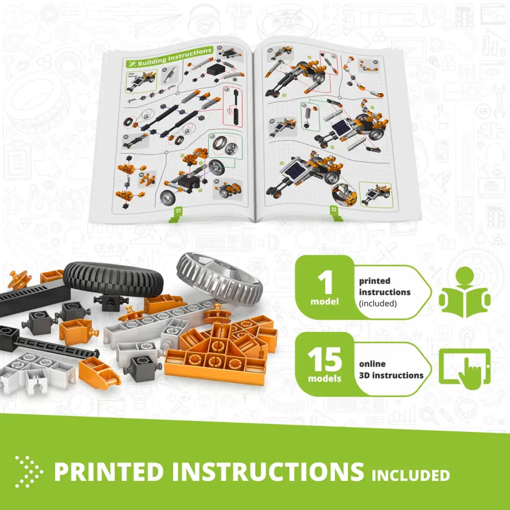 Engino Discovering STEM Solar Power Kit – Hands-On Renewable Energy Learning Set for Kids, 16 Solar-Powered Models, STEM Education Toy for Kids 9+