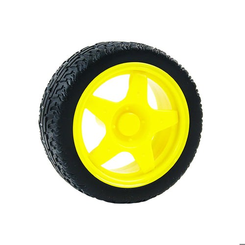 Yahboom 65mm Rubber Wheel Tire Compatible with TT Motor for Smart Car--Yellow