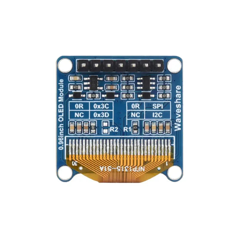 Waveshare 0.96inch OLED Display Module, 128x64 Resolution, SPI/I2C E (Blue)