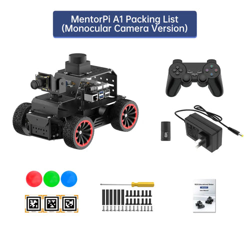 Hiwonder Raspberry Pi 5 Robot Car MentorPi A1 Ackermann Chassis ROS2 Support SLAM &amp; Autonomous Driving (Monocular Camera/without Raspberry Pi 5)