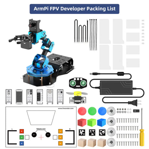 Hiwonder ArmPi FPV AI Vision Raspberry Pi ROS Robotic Arm with Python Open Source (Developer Kit/ Without Raspberry Pi 4B)