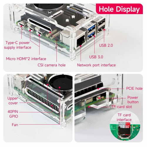 Raspberry Pi 5 Acrylic Case