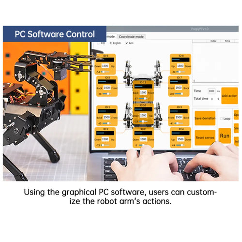 Hiwonder PuppyPi Pro Quadruped Robot with AI Vision Powered by Raspberry Pi 5 ROS Open Source Robot Dog (Ultimate kit with Raspberry Pi 5 4GB)