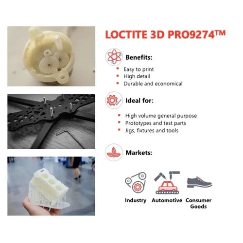 Henkel LOCTITE 3D Pro410 HDT70 High-Speed, High-Resolution Photopolymer - 1kg Black Resin