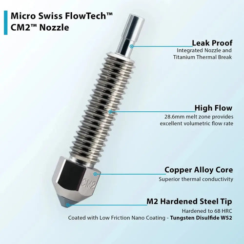 Micro Swiss CM2T Nozzle for FlowTechT Hotend - 1.0mm