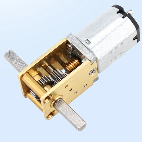 12V Tiny DC Worm Gear Motor w/ Dual Shaft, 53RPM