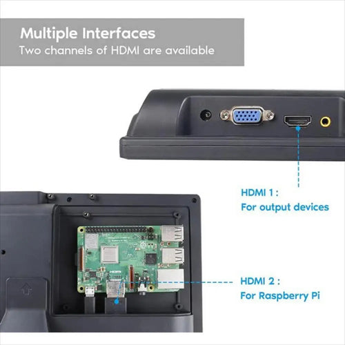 SunFounder 10.1-in 1280x800 IPS HDMI Display , All-in-1 Scheme Design for RPi