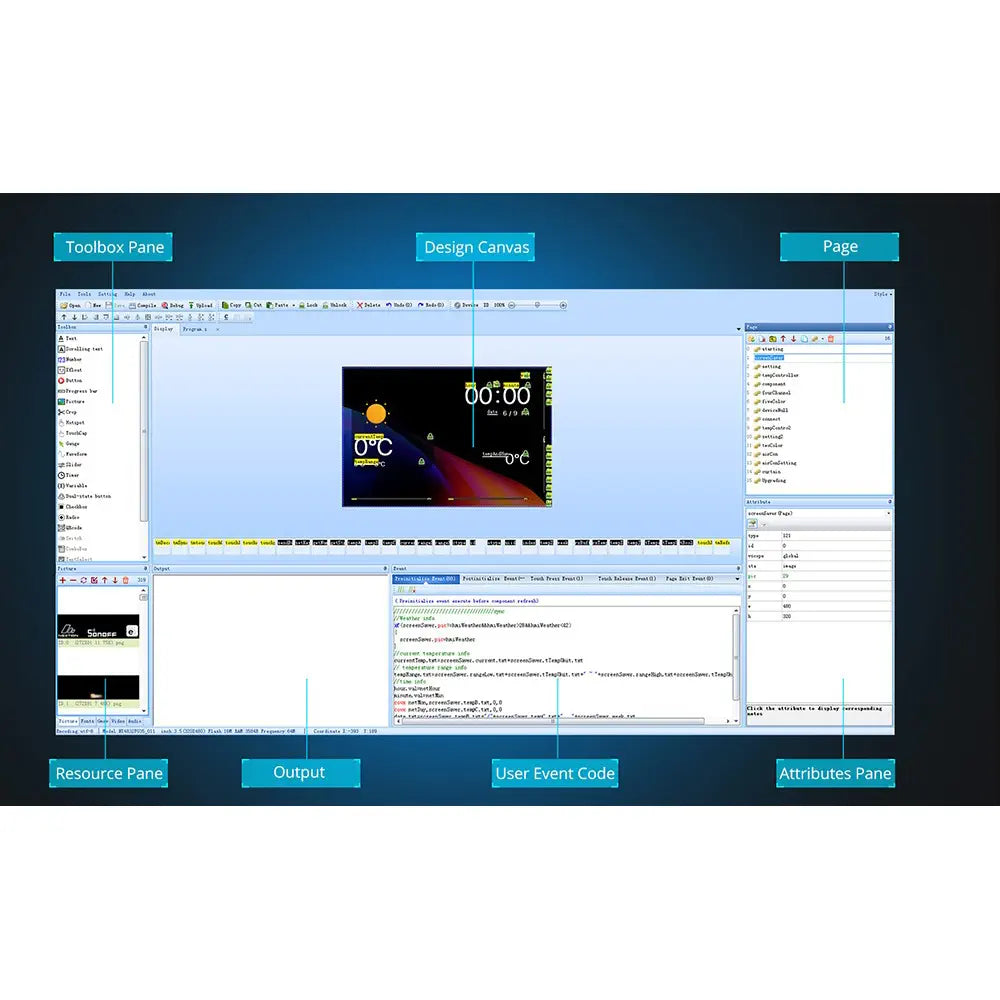 Nextion 10.1-Inch NX1060P101 Intelligent Series Resistive HMI Touch Display