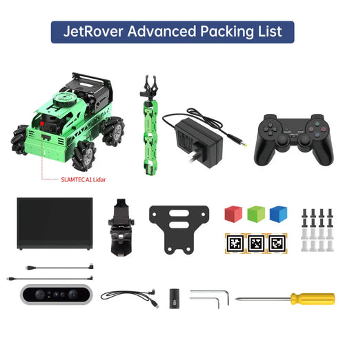 JetRover ROS Robot Car with Vision Robotic Arm Support SLAM Mapping/ Navigation (Advanced Kit with Jetson Orin Nano 4GB, Mecanum Chassis, Lidar A1)