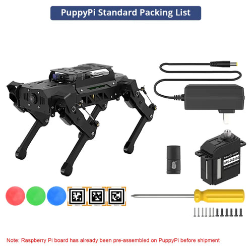 Hiwonder PuppyPi Quadruped Robot with AI Vision Powered by Raspberry Pi ROS Open Source Robot Dog (Standard Kit/ with Raspberry Pi 4B 8GB)