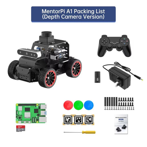 Pi 5 Robot Car MentorPi A1 Ackermann Chassis ROS2-HUMBLE Support SLAM and Autonomous Driving (Depth Camera/with Raspberry Pi 5 8GB Version)