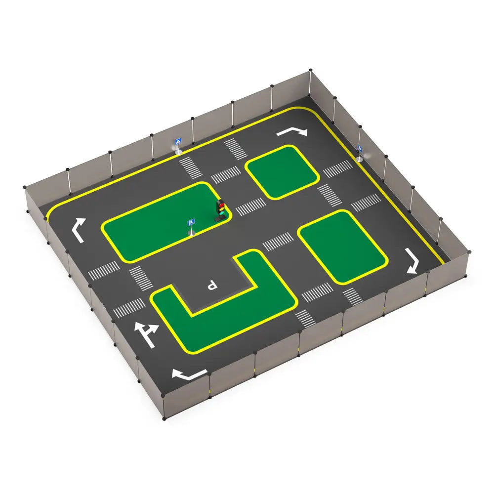 Yahboom Autopilot Track Map UV printing canvas (2.8m*3.2m)--Autopilot Track+Fence props