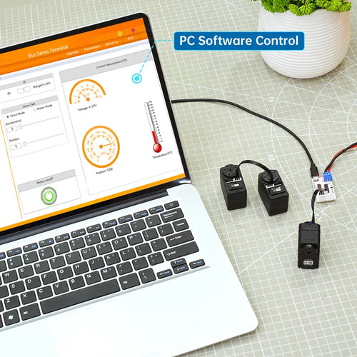 Hiwonder LX-16A Full Metal Gear Serial Bus Servo with Real-Time Feedback Function for RC Robot (Control Angle 240)