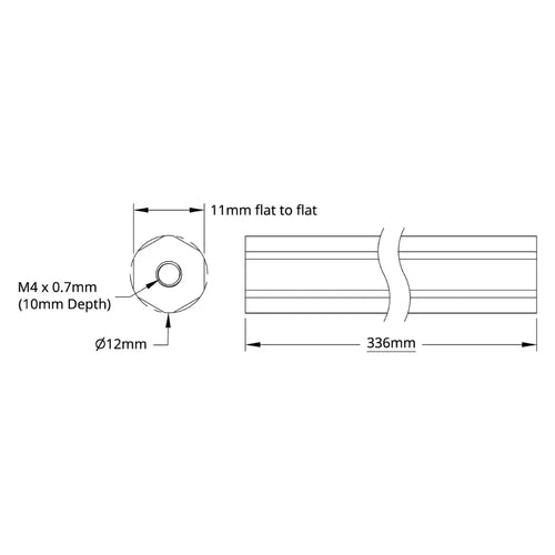 12mm REX™ Shaft (Aluminum, 336mm Length)